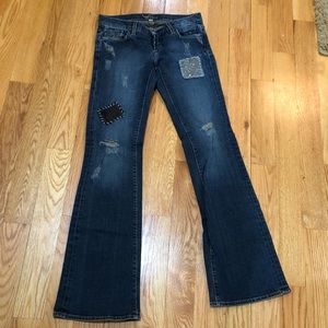 Gorgeous pair of BeBe patched jeans Size 27